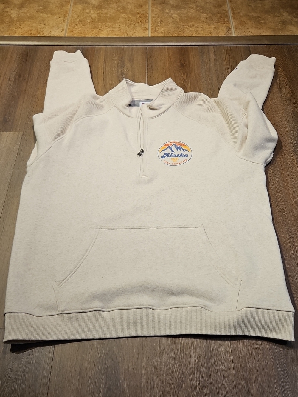 Champion Authentic Quarter-zip -   Cream, Sz 2XL